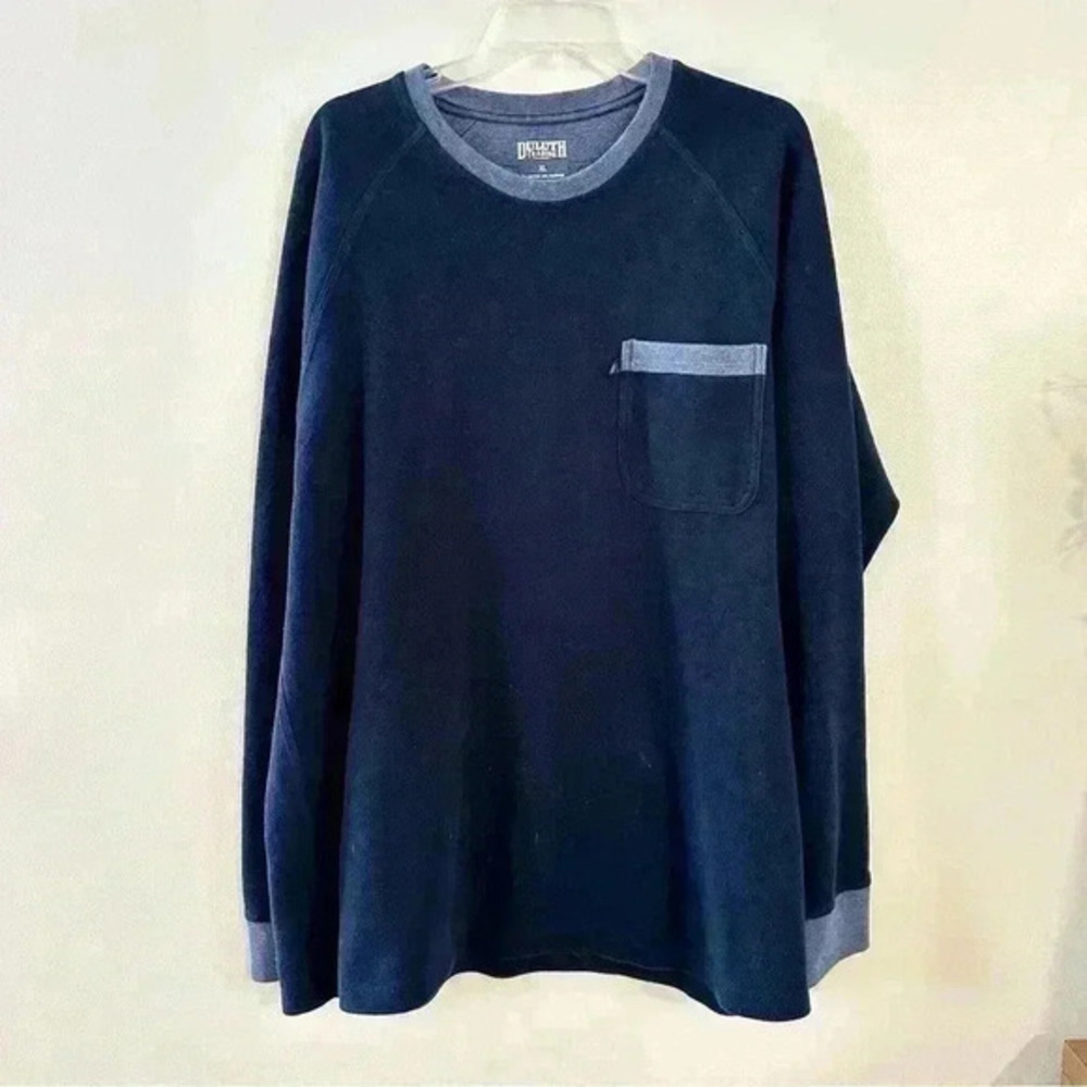Duluth Trading Co Mens Size XL Long Sleeve Dual Layered Sweater Pullover‎ Blue